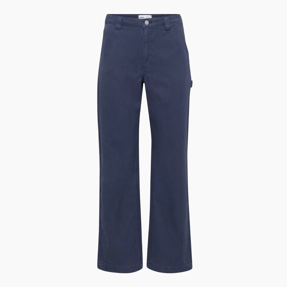 Aritzia Tna Greenwich Pants Size 8 High Rise Carpenter Twill Blue Utility Canvas